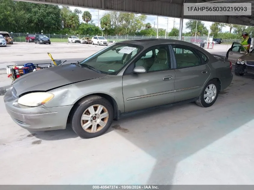 2003 Ford Taurus Sel VIN: 1FAHP56S03G219093 Lot: 40547374