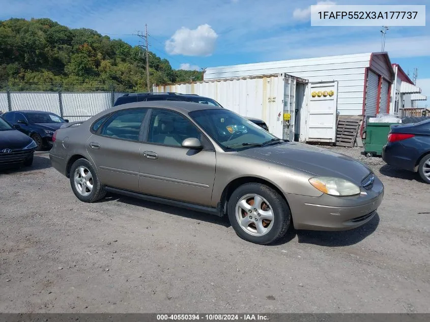 2003 Ford Taurus Ses VIN: 1FAFP552X3A177737 Lot: 40550394