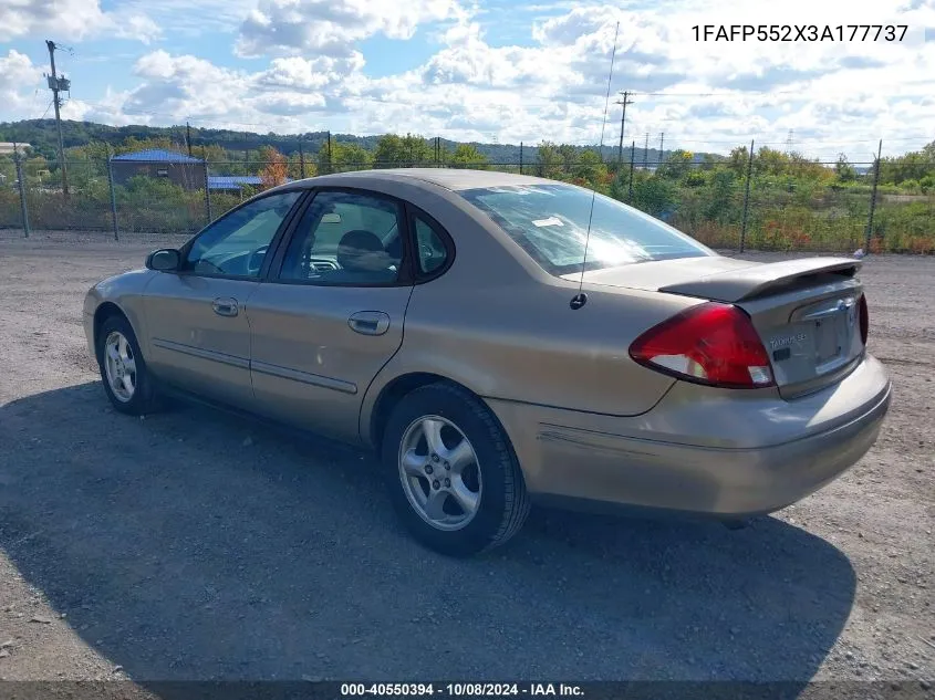 2003 Ford Taurus Ses VIN: 1FAFP552X3A177737 Lot: 40550394