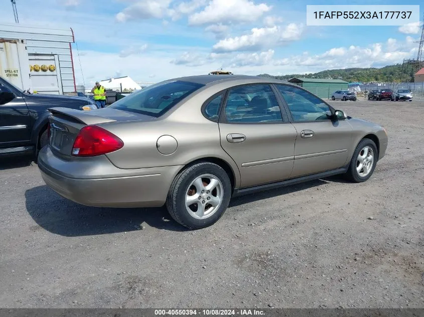 2003 Ford Taurus Ses VIN: 1FAFP552X3A177737 Lot: 40550394