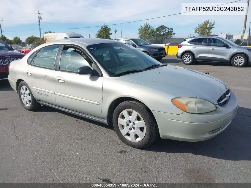 2003 Ford Taurus Lx VIN: 1FAFP52U93G243052 Lot: 40554959