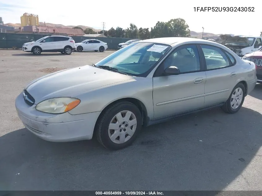 2003 Ford Taurus Lx VIN: 1FAFP52U93G243052 Lot: 40554959