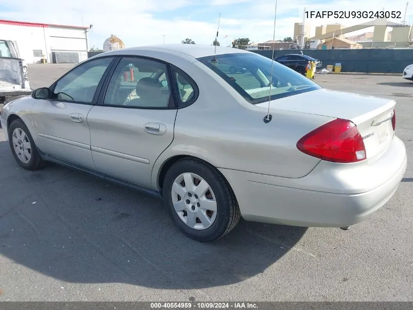 2003 Ford Taurus Lx VIN: 1FAFP52U93G243052 Lot: 40554959