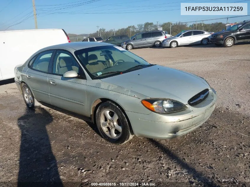 2003 Ford Taurus Se VIN: 1FAFP53U23A117259 Lot: 40588615