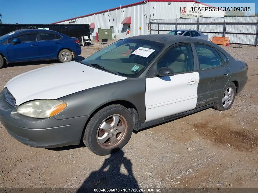 2003 Ford Taurus Ses VIN: 1FAFP55U43A109385 Lot: 40596073