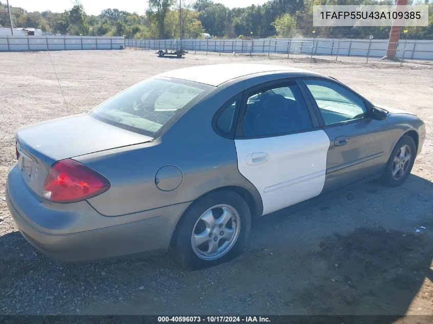 2003 Ford Taurus Ses VIN: 1FAFP55U43A109385 Lot: 40596073