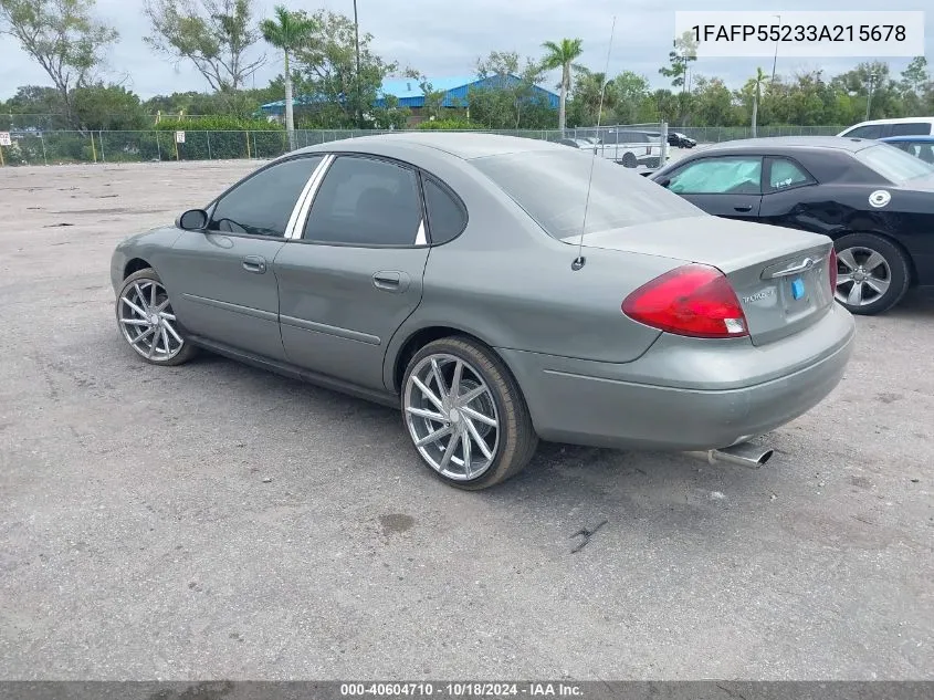 2003 Ford Taurus Ses VIN: 1FAFP55233A215678 Lot: 40604710