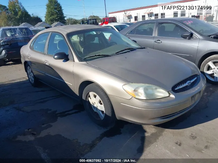 2003 Ford Taurus Lx VIN: 1FAFP52213G174999 Lot: 40637092