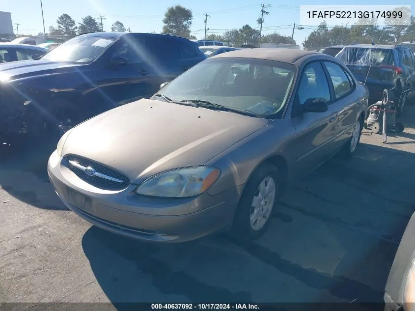 2003 Ford Taurus Lx VIN: 1FAFP52213G174999 Lot: 40637092