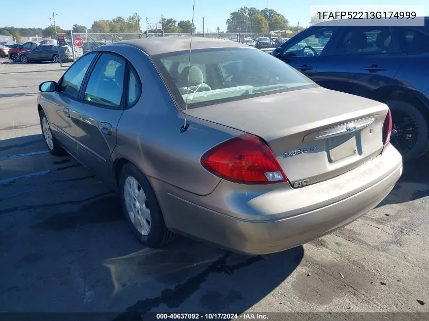 2003 Ford Taurus Lx VIN: 1FAFP52213G174999 Lot: 40637092