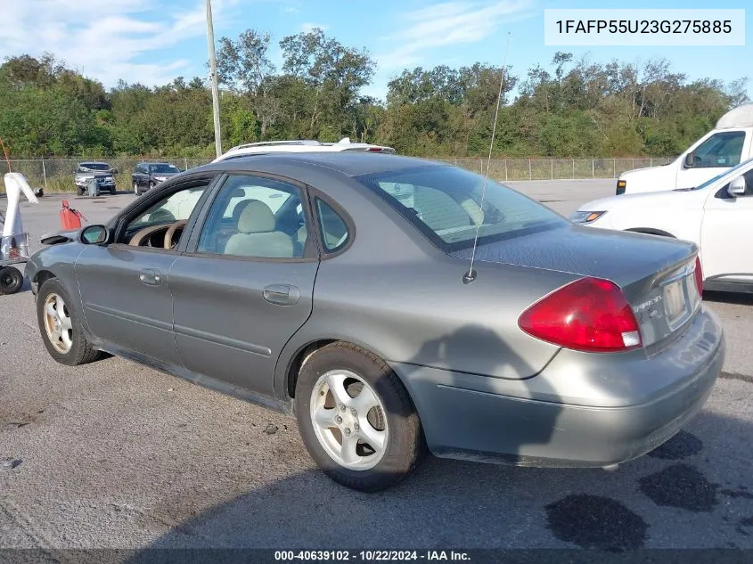 2003 Ford Taurus Ses VIN: 1FAFP55U23G275885 Lot: 40639102