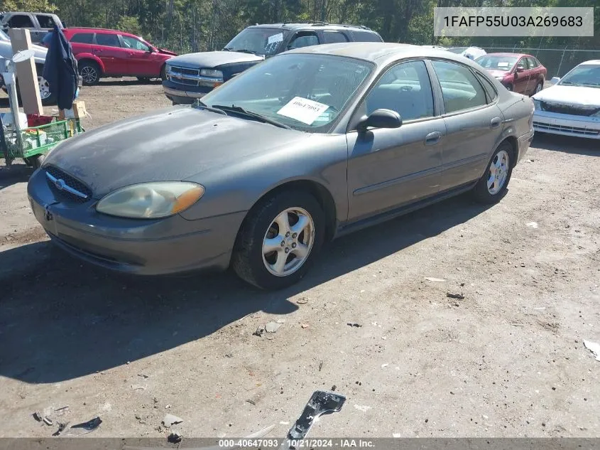 2003 Ford Taurus Ses VIN: 1FAFP55U03A269683 Lot: 40647093