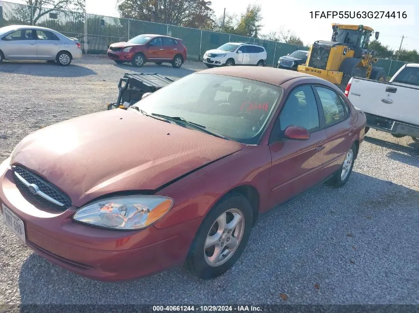 2003 Ford Taurus Ses VIN: 1FAFP55U63G274416 Lot: 40661244