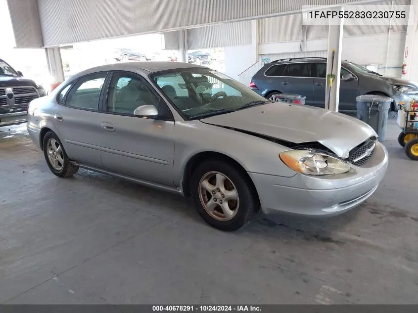 2003 Ford Taurus Ses VIN: 1FAFP55283G230755 Lot: 40678291