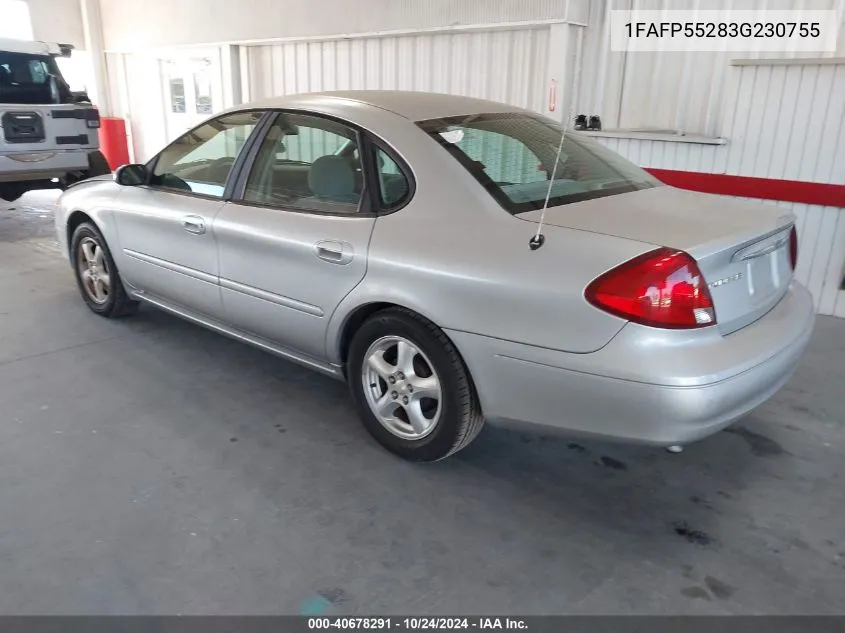 2003 Ford Taurus Ses VIN: 1FAFP55283G230755 Lot: 40678291