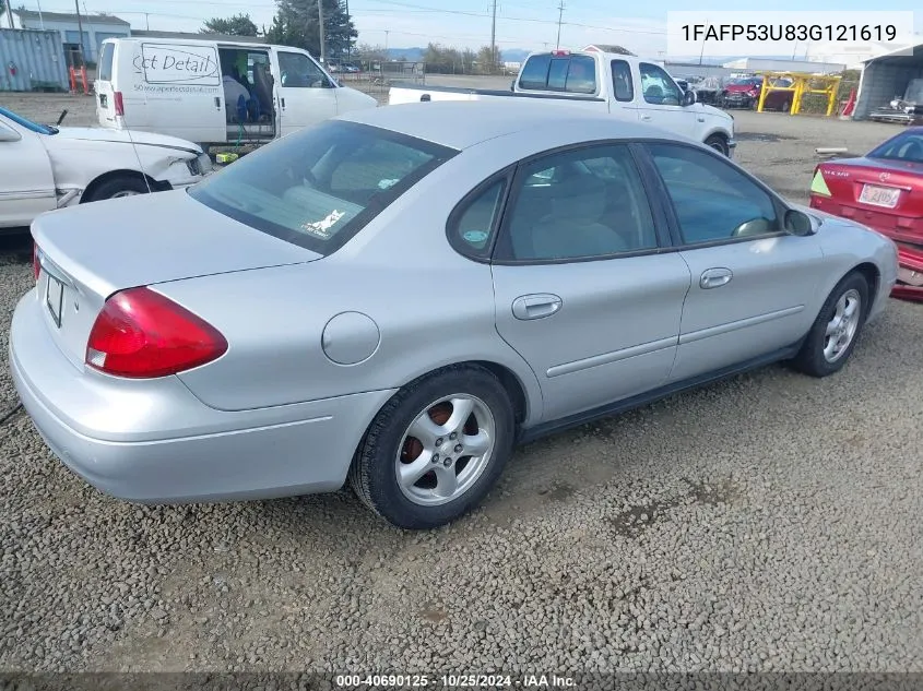 2003 Ford Taurus Se VIN: 1FAFP53U83G121619 Lot: 40690125