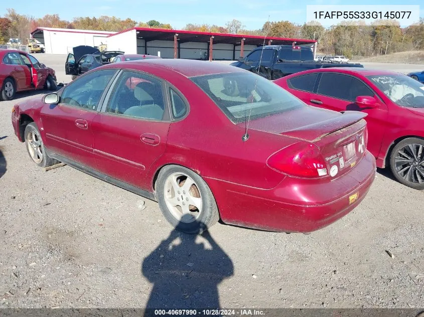 2003 Ford Taurus Ses VIN: 1FAFP55S33G145077 Lot: 40697990