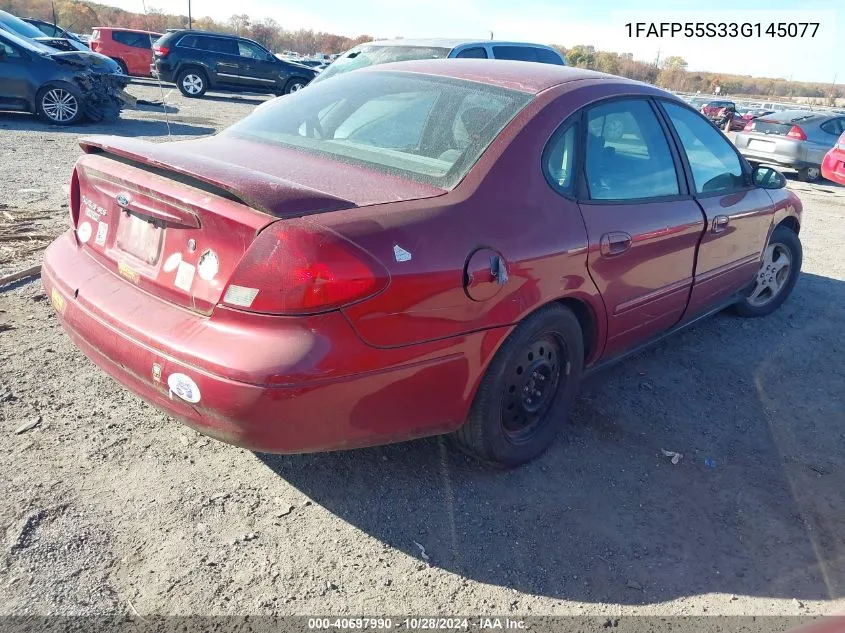 2003 Ford Taurus Ses VIN: 1FAFP55S33G145077 Lot: 40697990