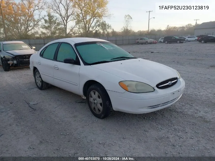 2003 Ford Taurus Lx VIN: 1FAFP52U23G123819 Lot: 40703070