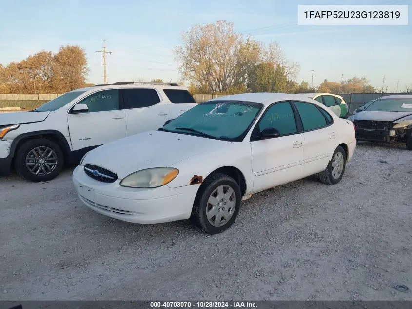 2003 Ford Taurus Lx VIN: 1FAFP52U23G123819 Lot: 40703070