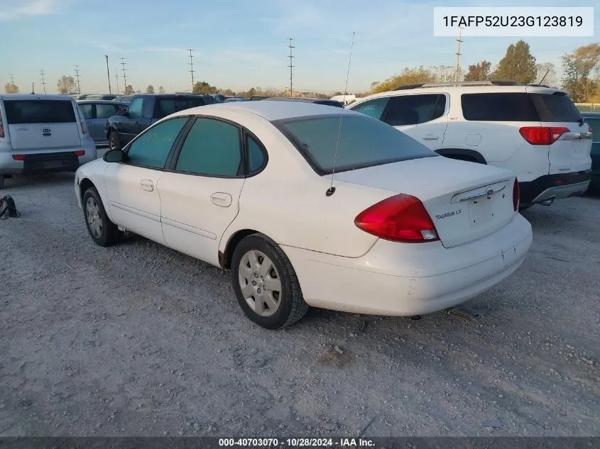 2003 Ford Taurus Lx VIN: 1FAFP52U23G123819 Lot: 40703070