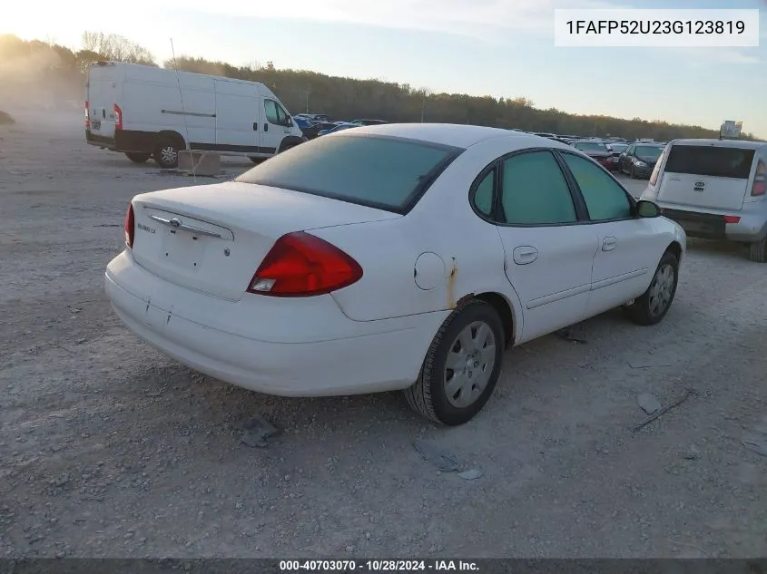 2003 Ford Taurus Lx VIN: 1FAFP52U23G123819 Lot: 40703070