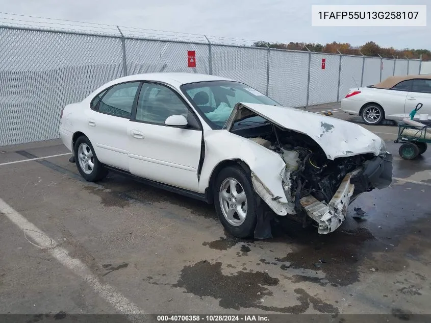 2003 Ford Taurus Ses VIN: 1FAFP55U13G258107 Lot: 40706358