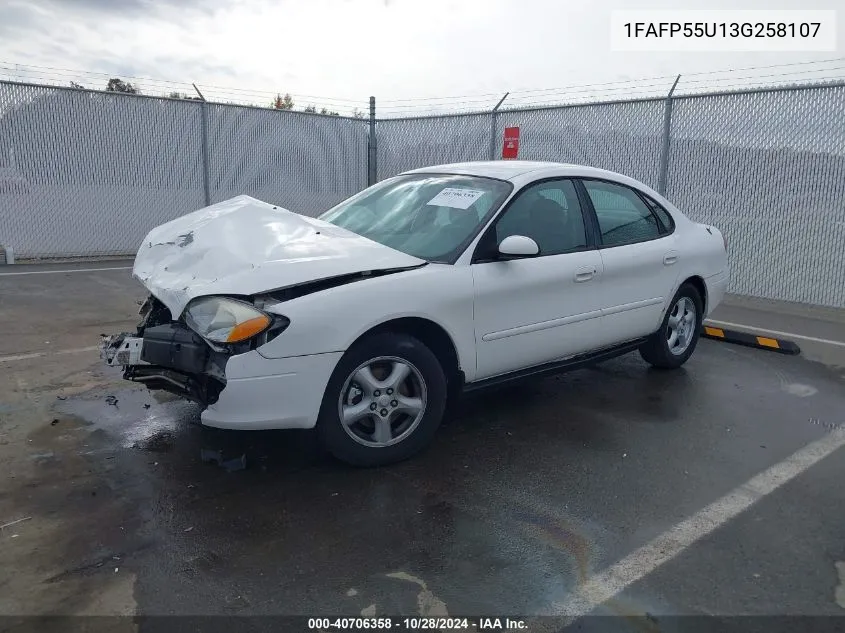 2003 Ford Taurus Ses VIN: 1FAFP55U13G258107 Lot: 40706358