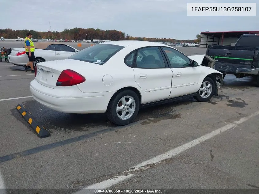 2003 Ford Taurus Ses VIN: 1FAFP55U13G258107 Lot: 40706358