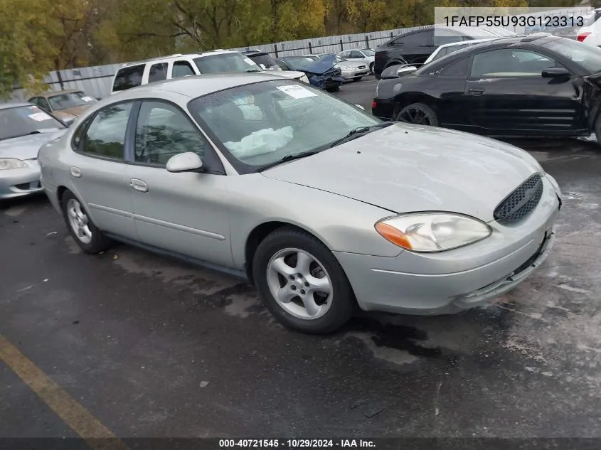 2003 Ford Taurus Ses VIN: 1FAFP55U93G123313 Lot: 40721545