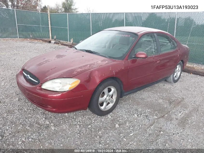 2003 Ford Taurus Se VIN: 1FAFP53U13A193023 Lot: 40734919