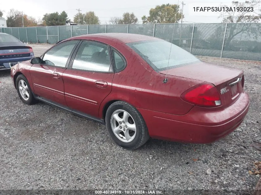 2003 Ford Taurus Se VIN: 1FAFP53U13A193023 Lot: 40734919