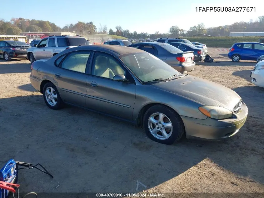 2003 Ford Taurus Ses VIN: 1FAFP55U03A277671 Lot: 40769916