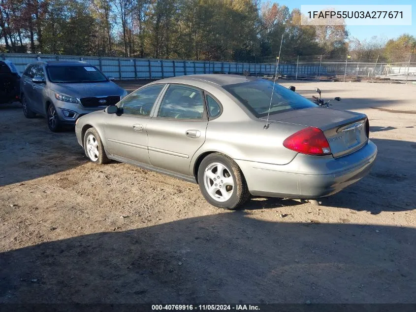 2003 Ford Taurus Ses VIN: 1FAFP55U03A277671 Lot: 40769916