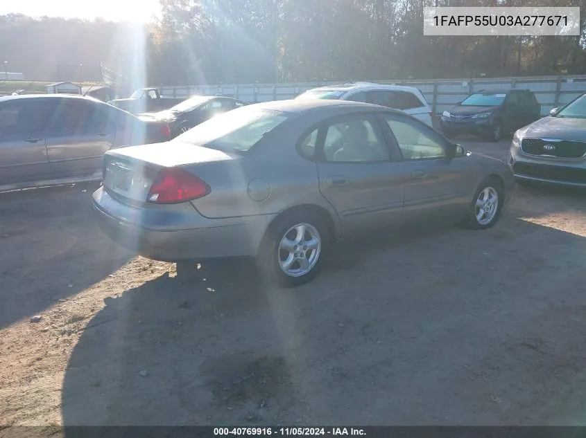 2003 Ford Taurus Ses VIN: 1FAFP55U03A277671 Lot: 40769916