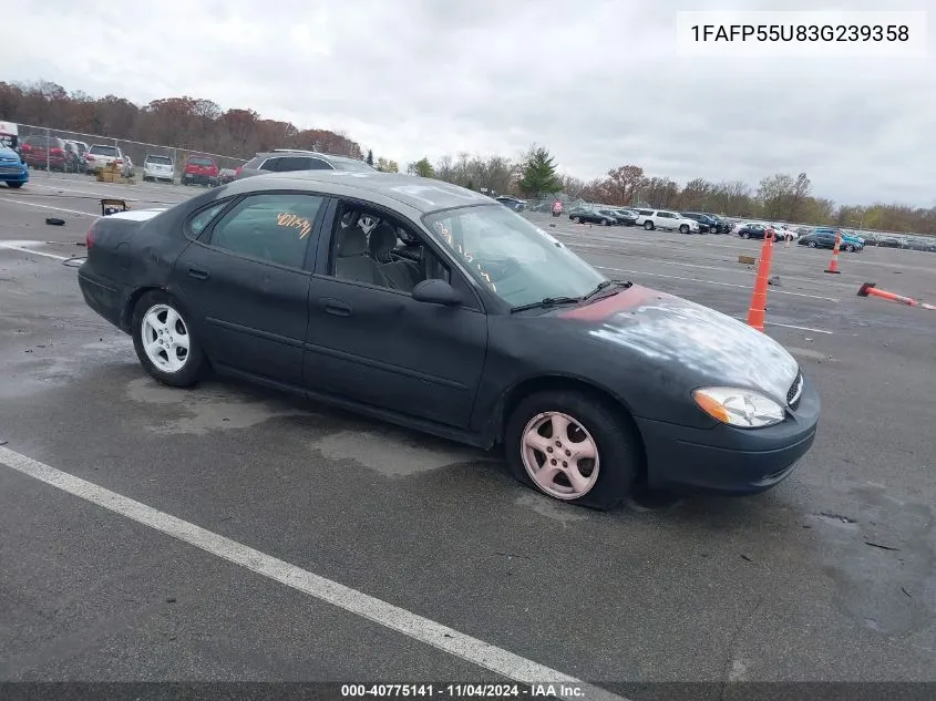 2003 Ford Taurus Ses VIN: 1FAFP55U83G239358 Lot: 40775141