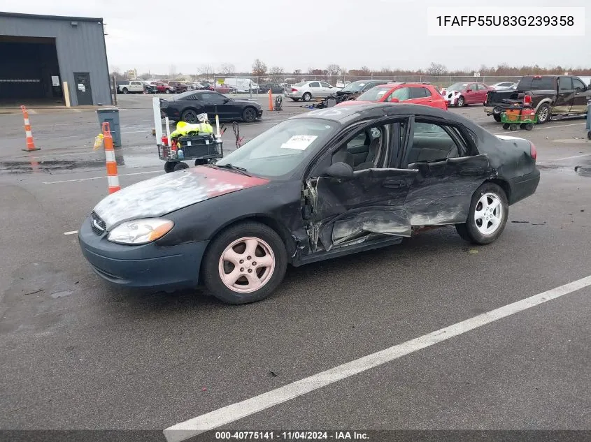 2003 Ford Taurus Ses VIN: 1FAFP55U83G239358 Lot: 40775141