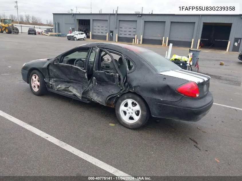 2003 Ford Taurus Ses VIN: 1FAFP55U83G239358 Lot: 40775141