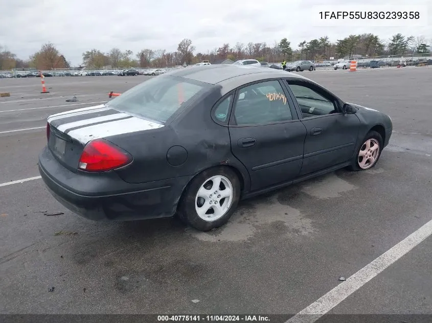 2003 Ford Taurus Ses VIN: 1FAFP55U83G239358 Lot: 40775141