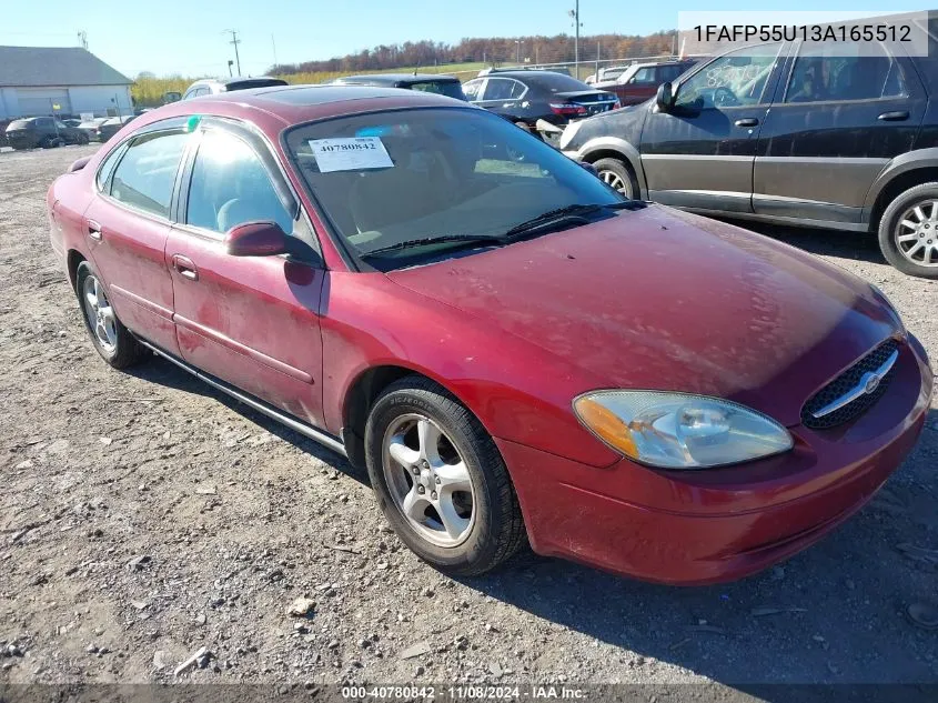 2003 Ford Taurus Ses VIN: 1FAFP55U13A165512 Lot: 40780842