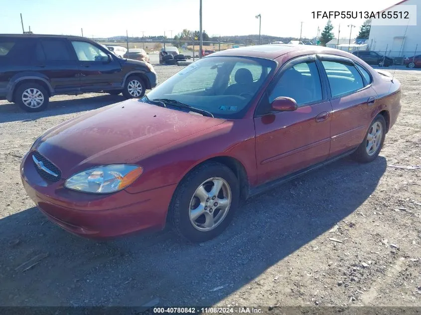 2003 Ford Taurus Ses VIN: 1FAFP55U13A165512 Lot: 40780842