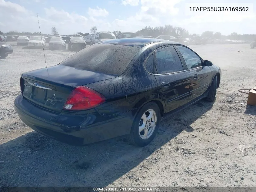 2003 Ford Taurus Ses VIN: 1FAFP55U33A169562 Lot: 40793819