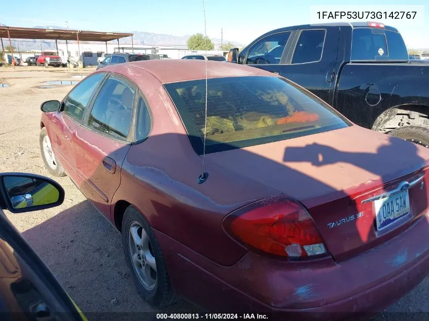 2003 Ford Taurus Se VIN: 1FAFP53U73G142767 Lot: 40800813