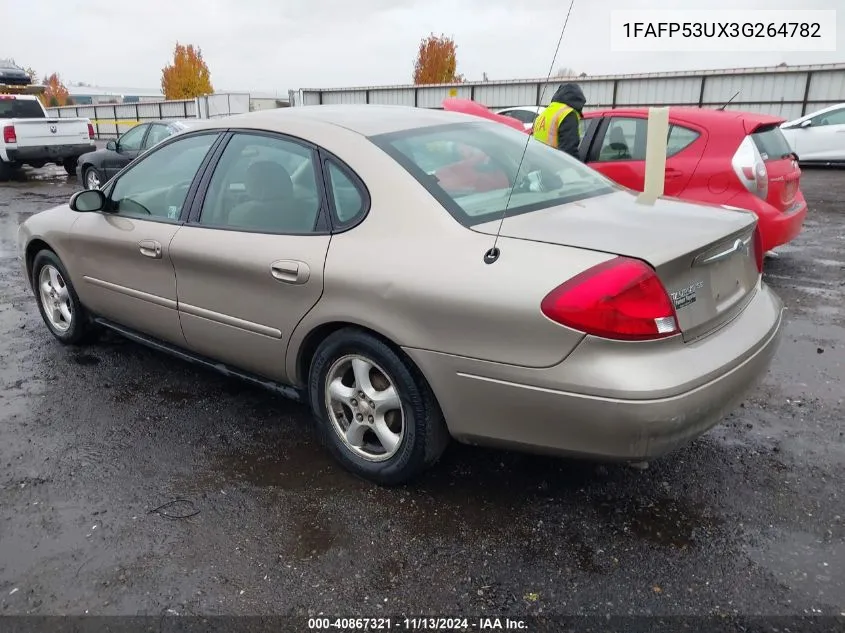 2003 Ford Taurus Se VIN: 1FAFP53UX3G264782 Lot: 40867321