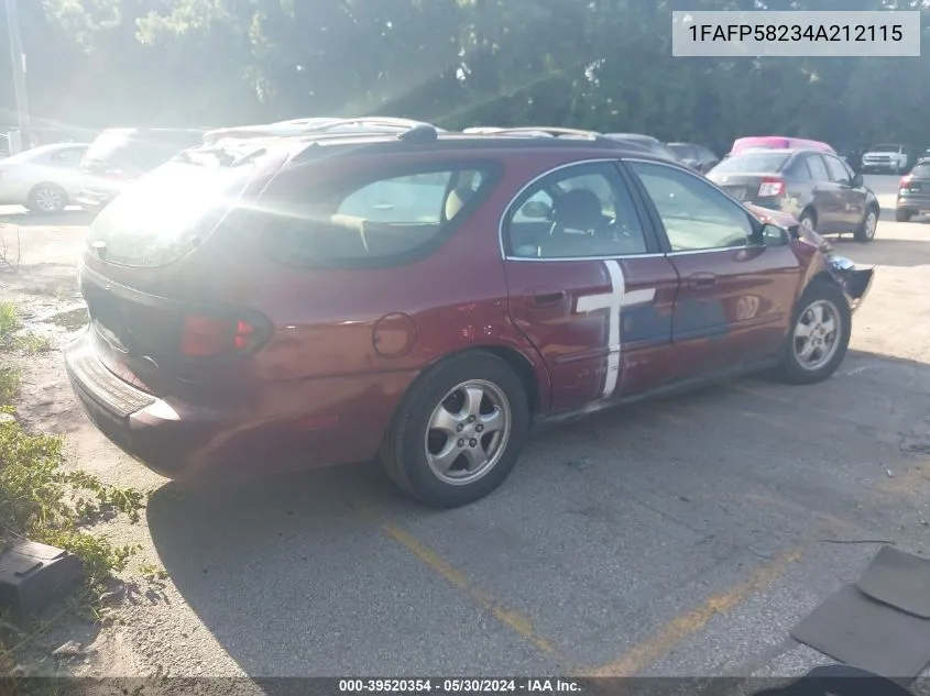 2004 Ford Taurus Se VIN: 1FAFP58234A212115 Lot: 39520354