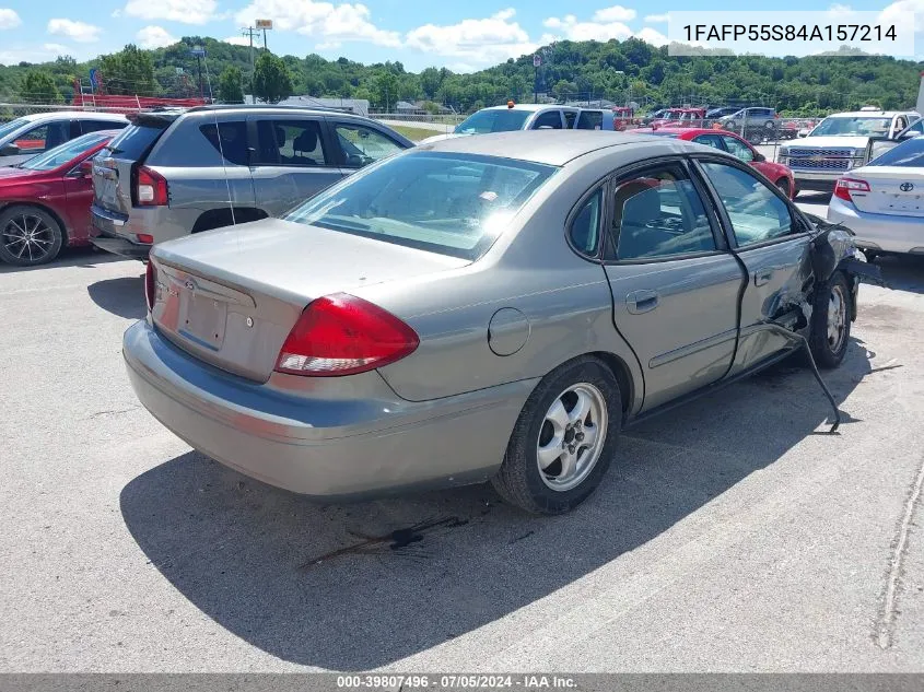 2004 Ford Taurus Ses VIN: 1FAFP55S84A157214 Lot: 39807496