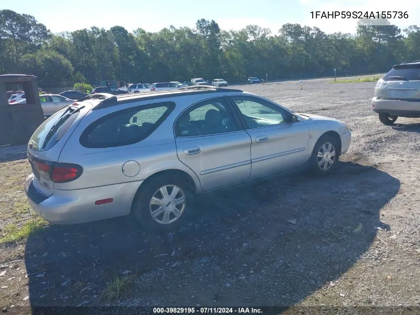 2004 Ford Taurus Sel VIN: 1FAHP59S24A155736 Lot: 39829195