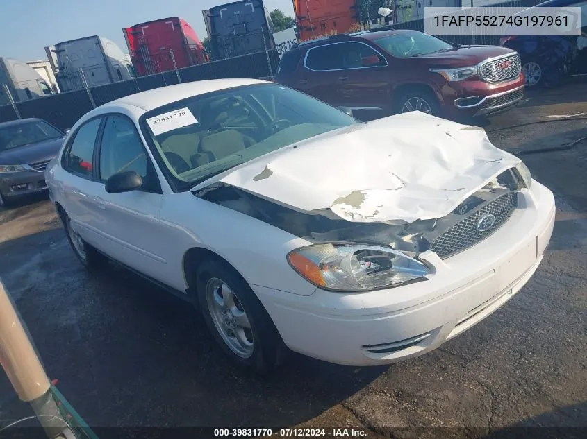 2004 Ford Taurus Ses VIN: 1FAFP55274G197961 Lot: 39831770