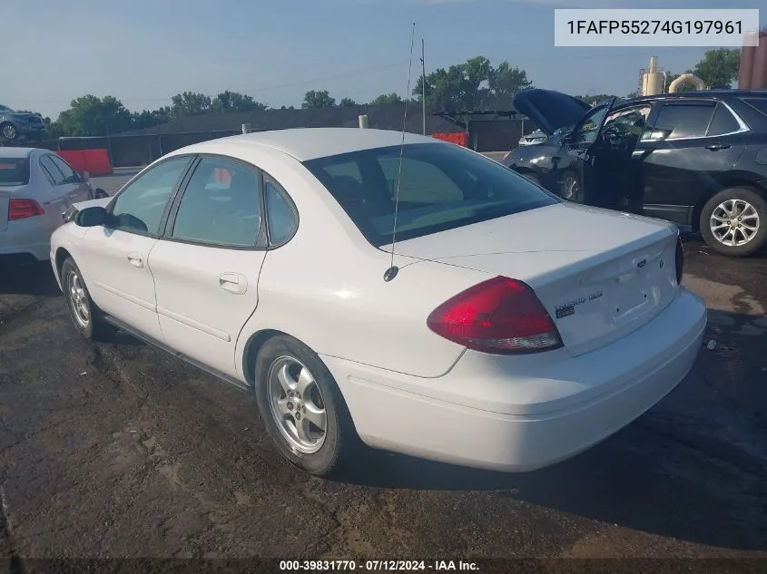 2004 Ford Taurus Ses VIN: 1FAFP55274G197961 Lot: 39831770