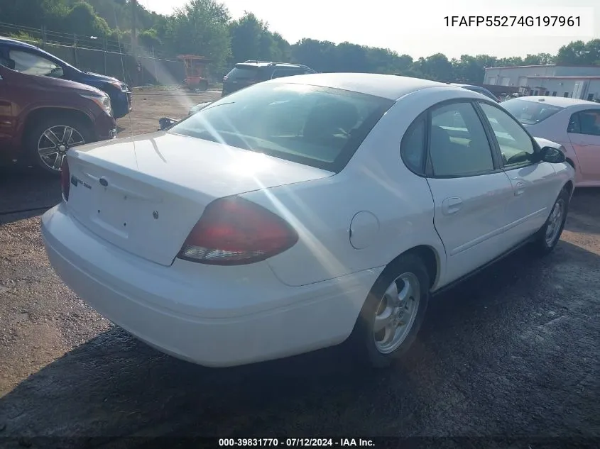 2004 Ford Taurus Ses VIN: 1FAFP55274G197961 Lot: 39831770